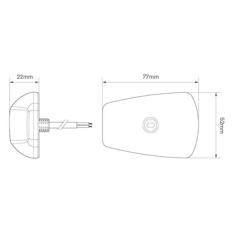 LED Blinkleuchte, 2 Stück, transparente Linse, ECE-R6, Serie 77, Click & Stick System