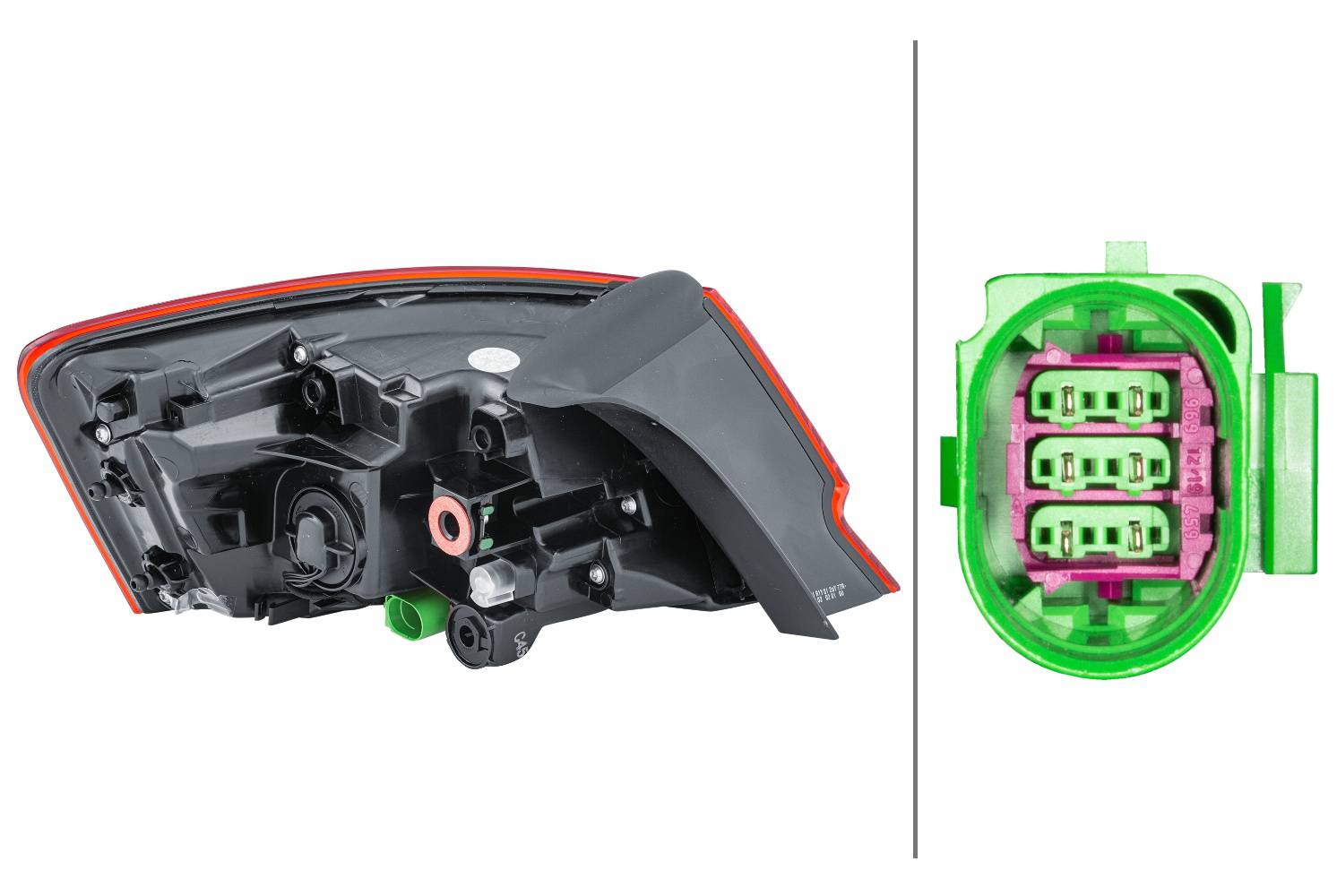 HELLA 2SD 012 831-041 Heckleuchte - LED - äusserer Teil - rechts - für u.a. Audi A3 (8V1, 8Vk)