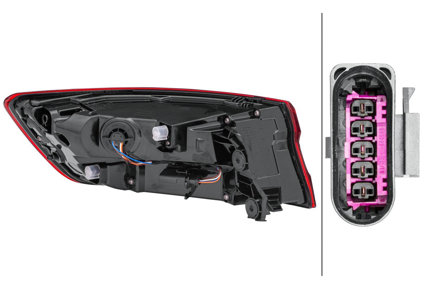 HELLA 2SD 012 246-181 Heckleuchte - LED - äusserer Teil - rechts - für u.a. Audi (Faw) A4L (B9, 868,