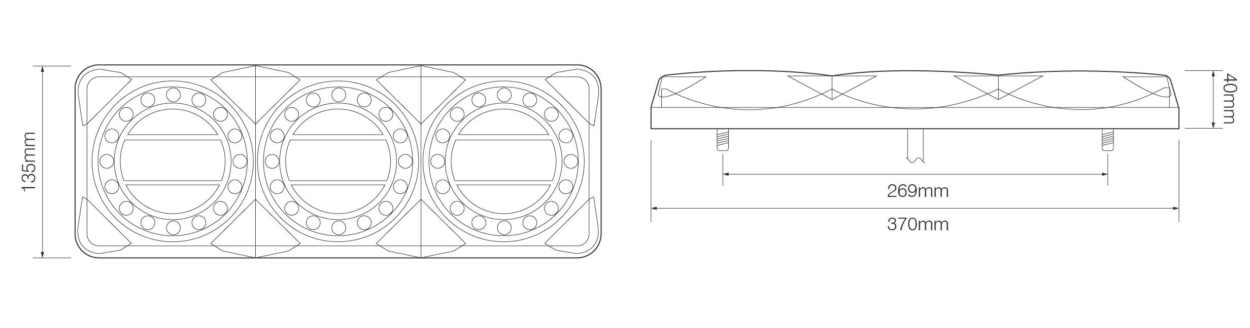 LED MaxiLamp, Kombinationsleuchte, 5 Funktionen, rechteckige Reflektoren