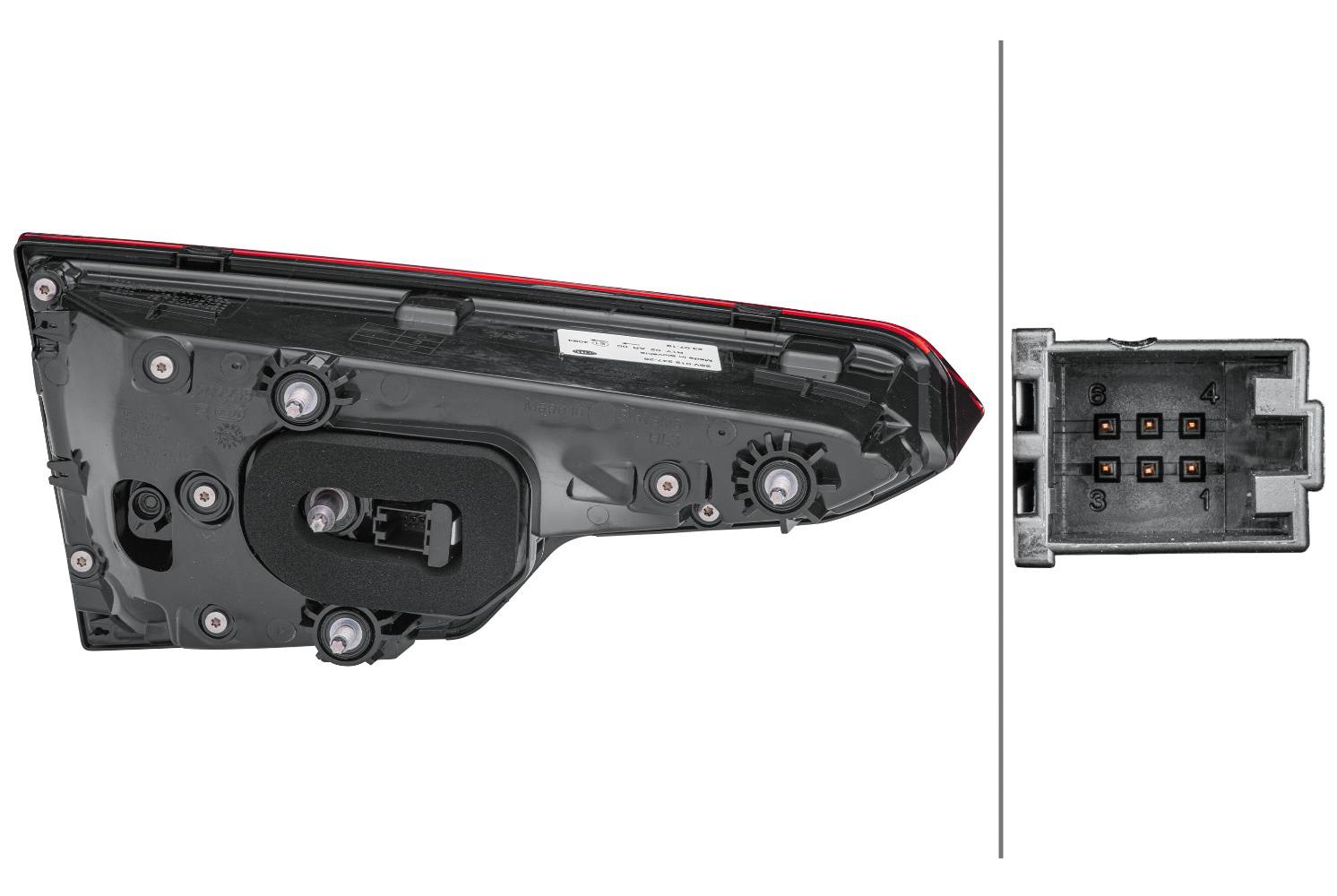 HELLA 2SV 012 247-281 Heckleuchte - LED - schwarz - innerer Teil - rechts - für u.a. Audi (Faw) A4L