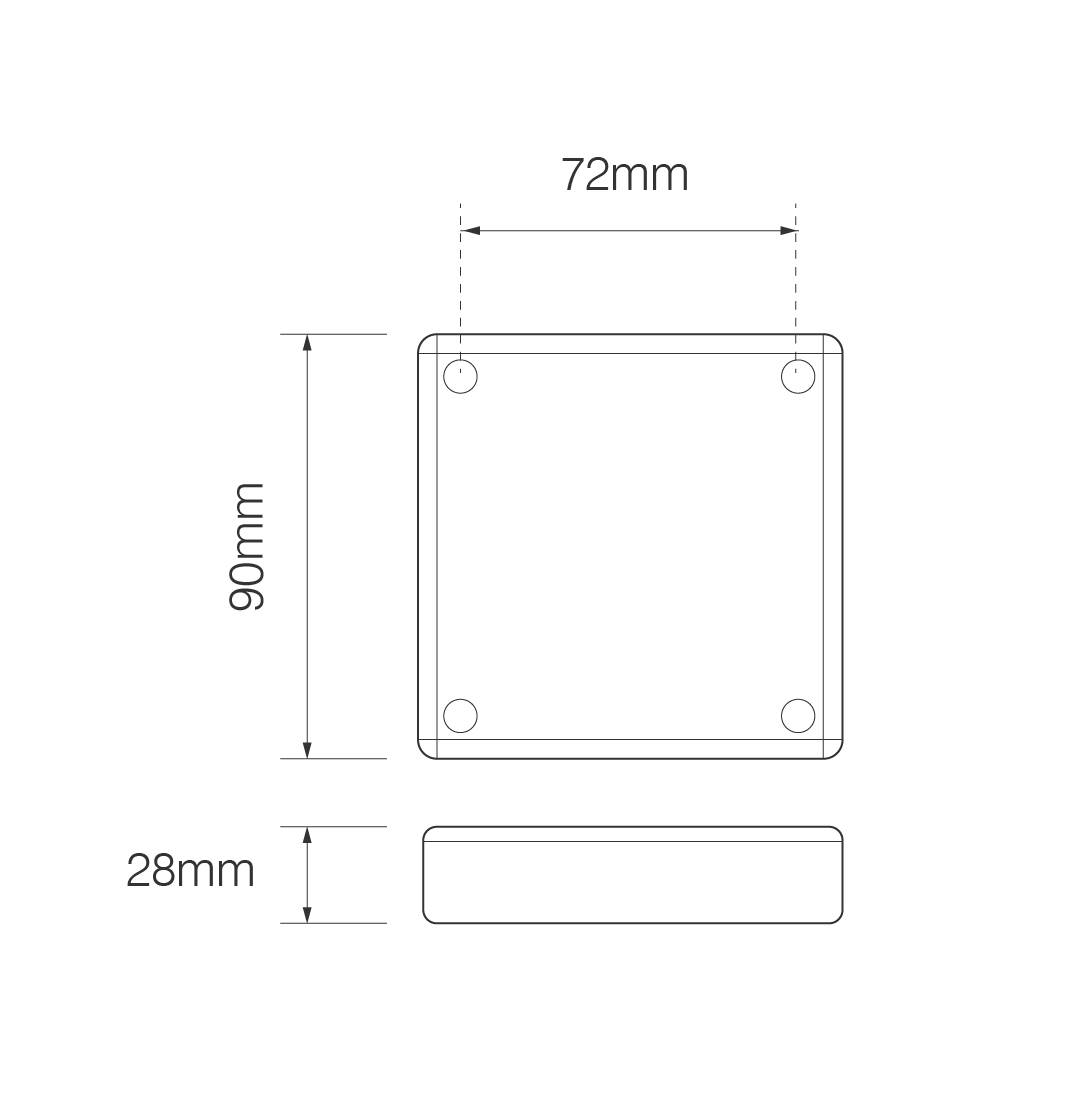 LED Blinkleuchte, Quadratisch, gelbe Linse, ECE und EMC, Serie 280