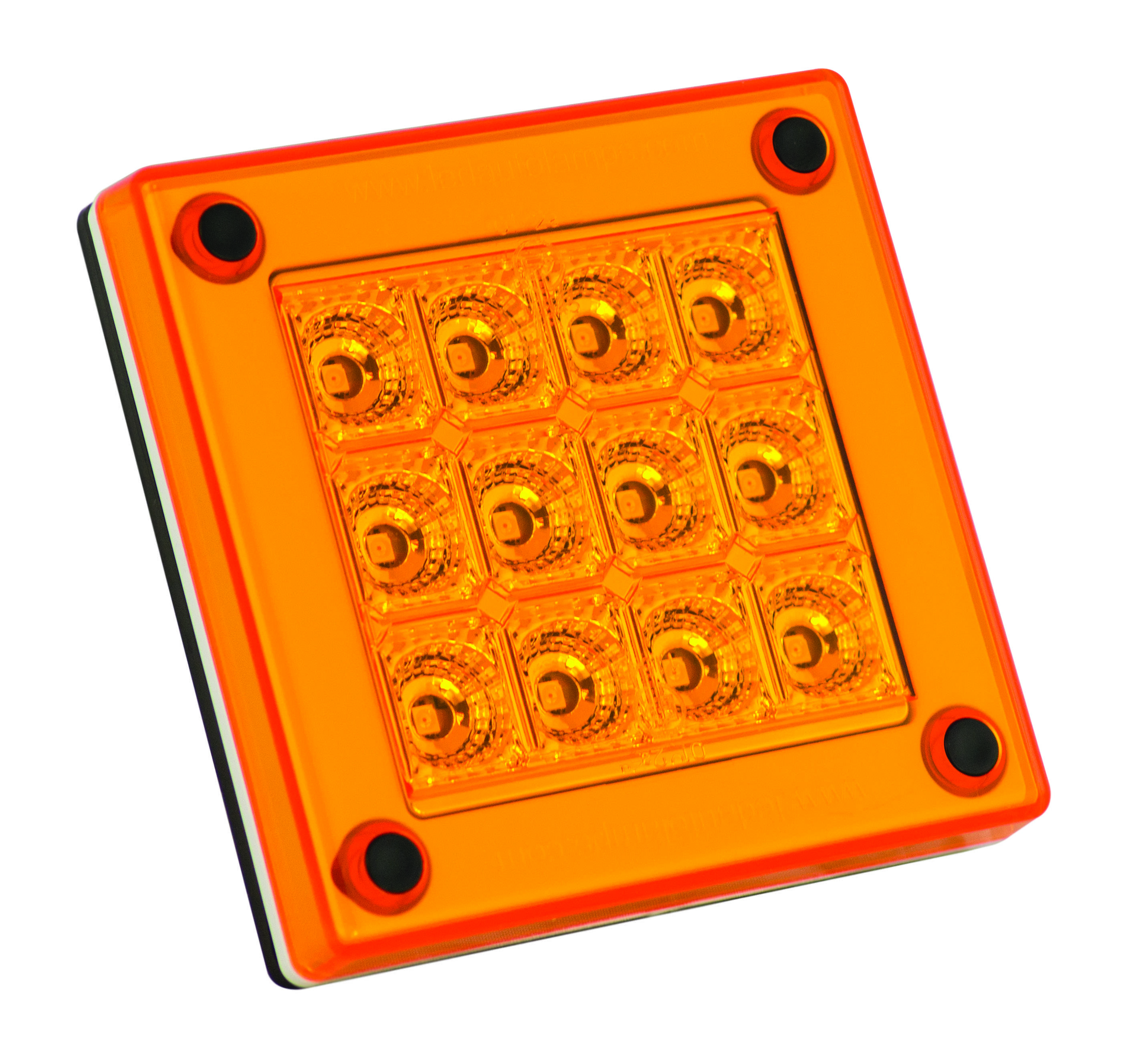 LED Blinkleuchte, Quadratisch, gelbe Linse, ECE und EMC, Serie 280