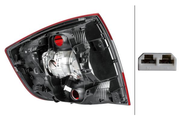 HELLA 9EL 354 849-041 Heckleuchte - Hybrid - rechts - für u.a. Skoda Rapid (Nh3)