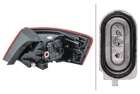 HELLA 2SD 012 833-031 Heckleuchte - äusserer Teil - links - für u.a. Audi A3 (8V1, 8Vk)
