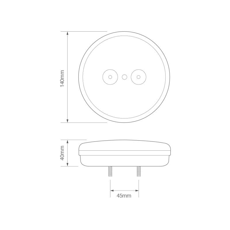 LED Rückfahrleuchte, Slim Style, 140 mm Durchmesser