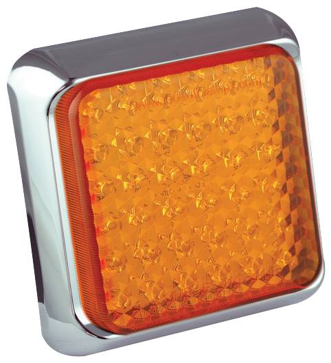 LED Blinkleuchte, Serie 80, 12/24 Volt, 100 mm x 100 mm, ECE geprüft