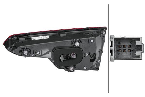 HELLA 2SV 012 247-271 Heckleuchte - LED - schwarz - innerer Teil - links - für u.a. Audi (Faw) A4L (