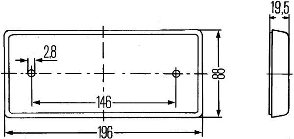 HELLA 8RA 003 734-101 Rückstrahler - Lichtscheibenfarbe: rot - Anbau/geschraubt