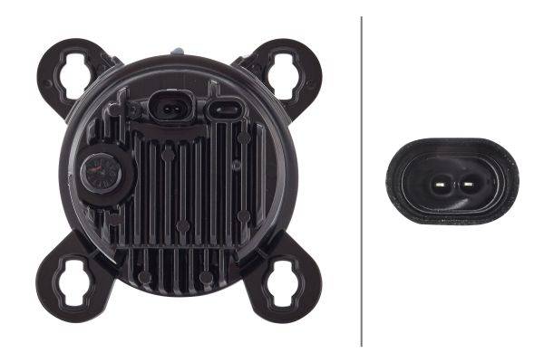 HELLA 1B0 015 050-131 LED-Hauptscheinwerfer - 90mm Essential R80 - 12/24V - rund - Einbau - Stecker: