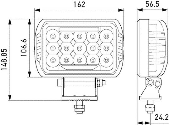 HELLA 1FE 358 154-031 LED-Fernscheinwerfer - Valuefit 450 - 12/24V - Anbau/geschraubt - Kabel: 800mm