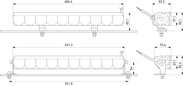 HELLA 1FE 358 154-021 Fernscheinwerfer - Valuefit LBE-480 - 12/24/48V - Anbau/geschraubt - Kabel: 10