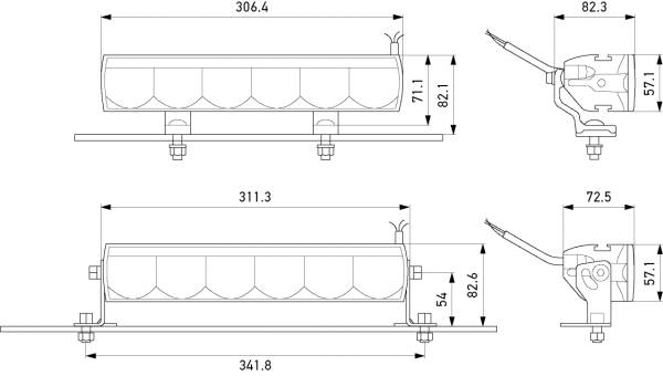HELLA 1FE 358 154-001 Fernscheinwerfer - Valuefit LBE-320 - 12/24/48V - Anbau/geschraubt - Kabel: 10