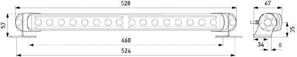 HELLA 1FJ 958 140-001 Fernscheinwerfer - Light Bar LB470 PO - 12/24V - geschraubt - Kabel: 2500mm -