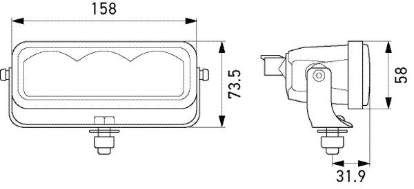 HELLA 1FE 358 154-011 Fernscheinwerfer - Valuefit LBE-160 - 12/24V - Anbau/geschraubt - Kabel: 500mm