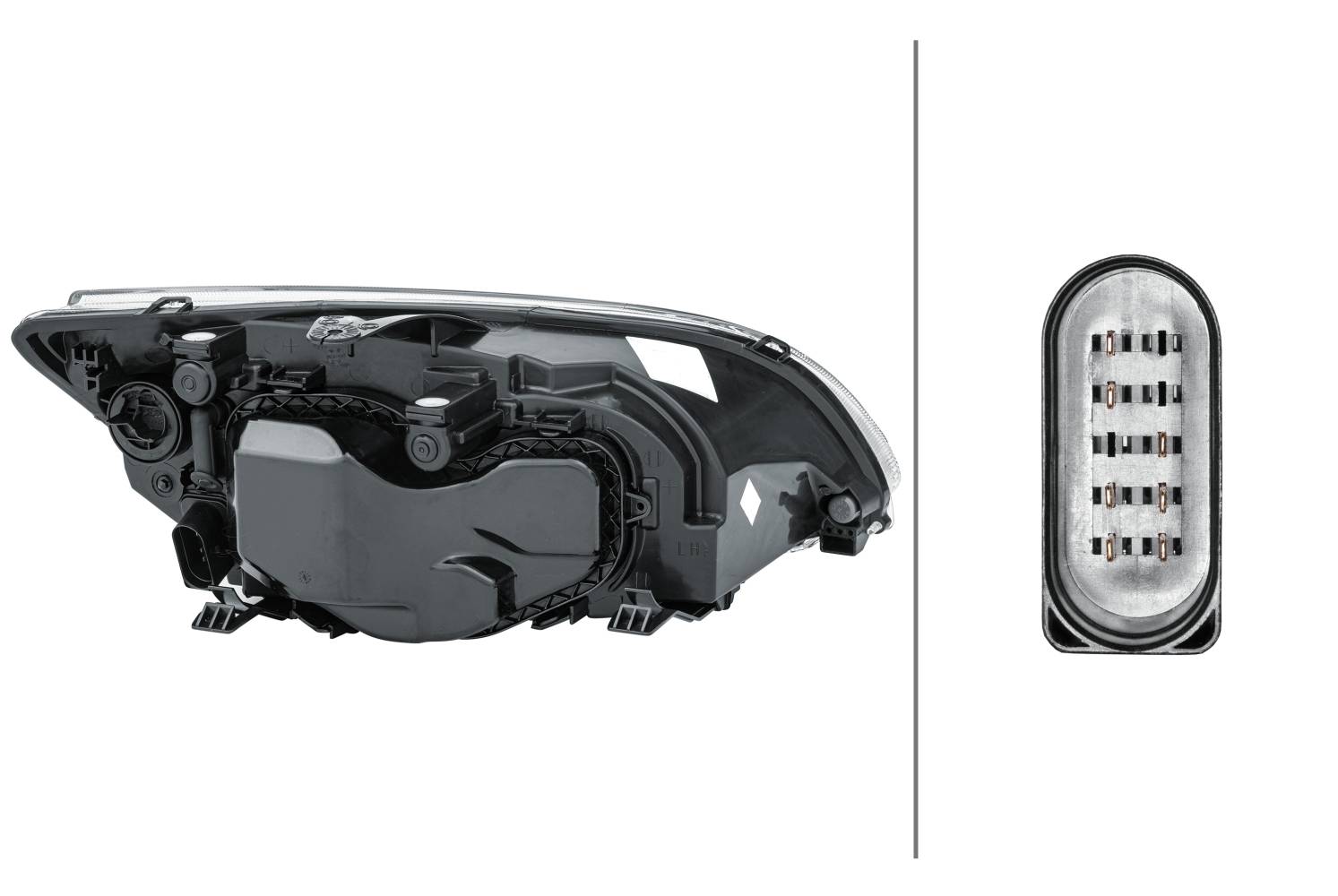 HELLA 1EL 010 201-011 Halogen-Hauptscheinwerfer - links - für u.a. Ford Focus II (Da_, Hcp, Dp)