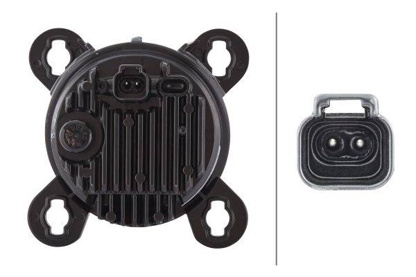 HELLA 1B0 015 050-001 LED-Hauptscheinwerfer - 90mm Essential R80 - 12/24V - rund - Einbau - Stecker: