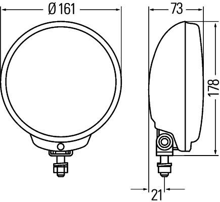 HELLA 1F6 010 952-001 FF/Halogen-Fernscheinwerfer - Comet FF 500 - 12/24V - rund - Anbau - glasklare