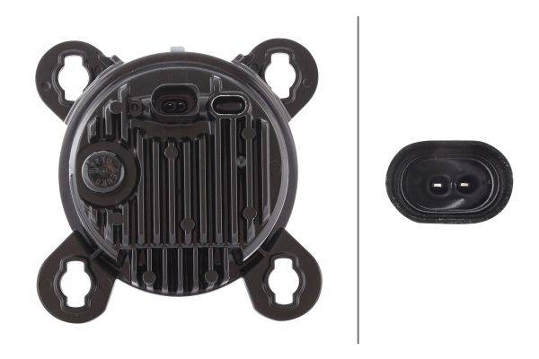 HELLA 1B0 015 050-101 LED-Hauptscheinwerfer - 90mm Essential R80 - 12/24V - rund - Einbau - Stecker: