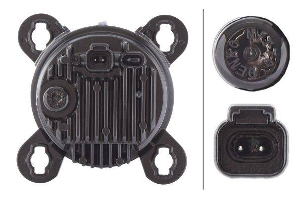 HELLA 1K0 015 050-021 LED-Hauptscheinwerfer - 90mm Essential R80 - 12/24V - rund - Einbau - Stecker: