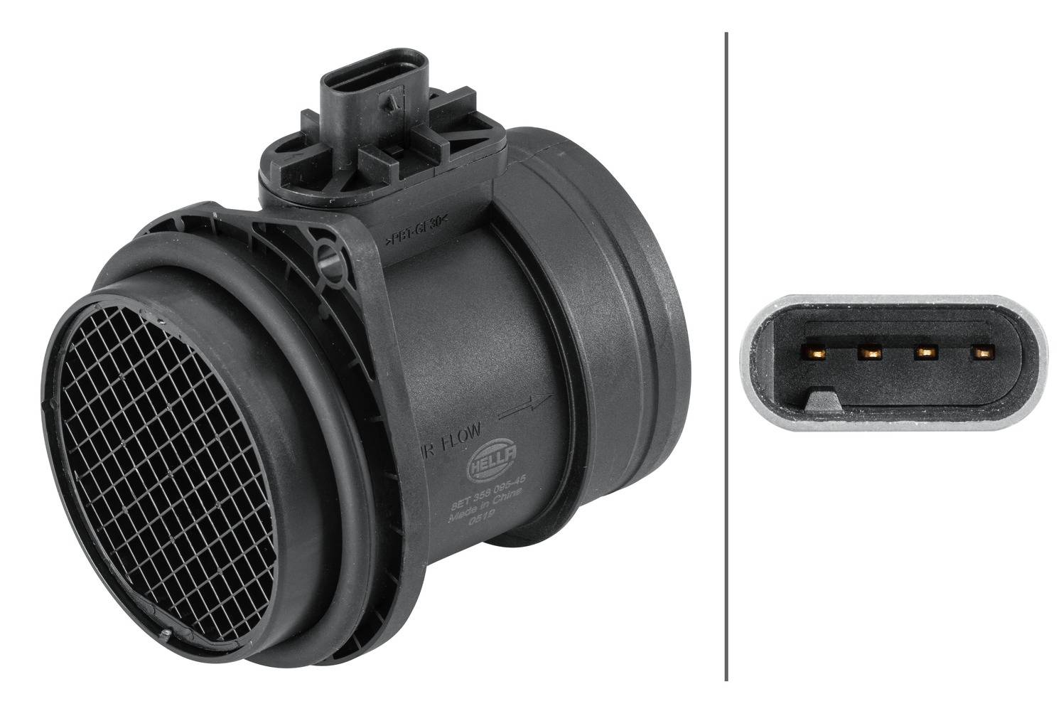 HELLA 8ET 358 095-451 Luftmassenmesser - Rohrstutzen - mit Dichtung