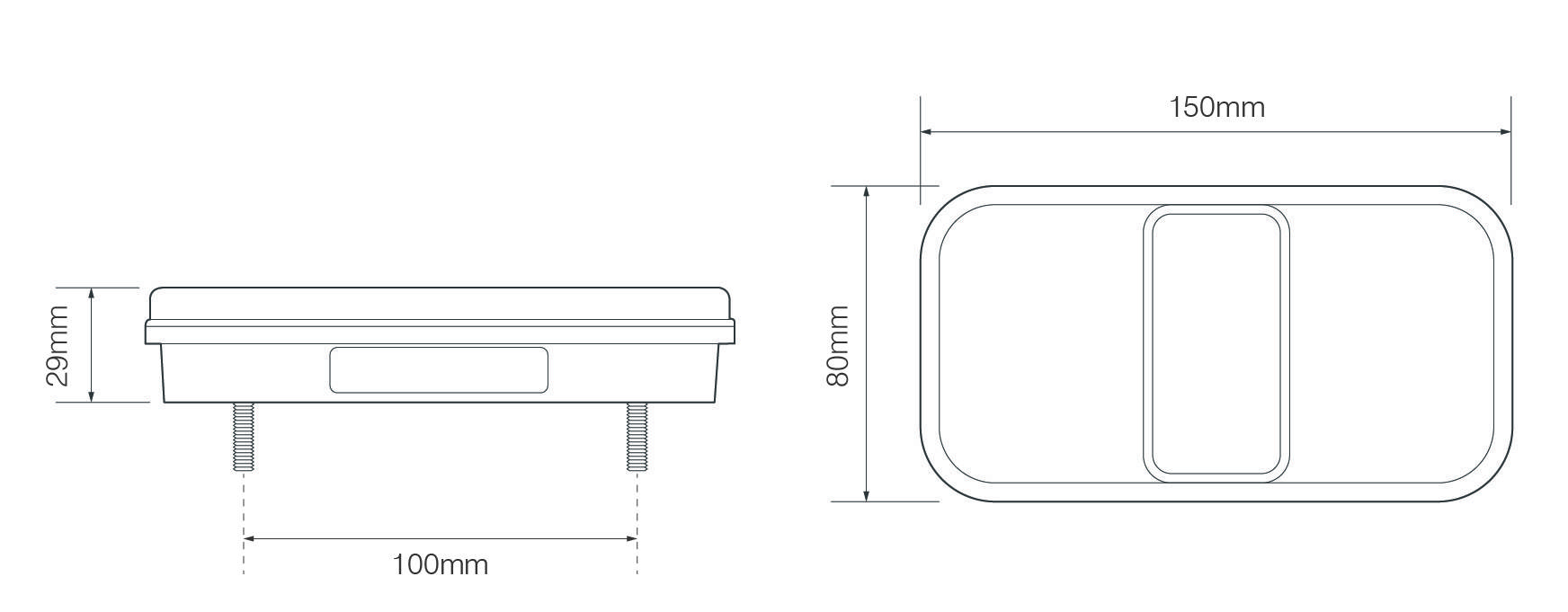 LED Heck- oder Rückleuchte, Serie 149, Blink-, Schluß-, Bremsleuchte, Reflektor