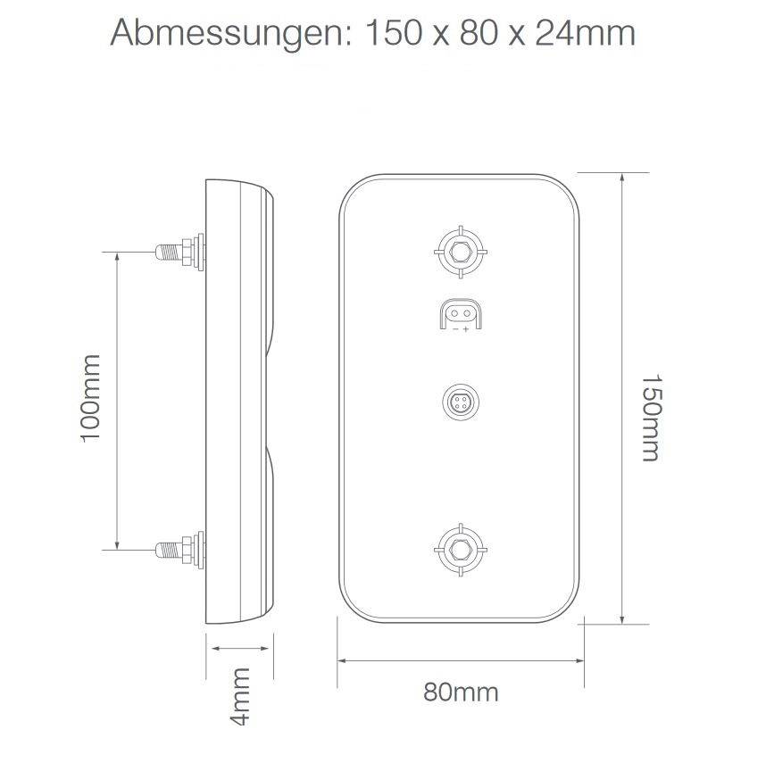 LED Kombinationsleuchte, 12/24 Volt, Bremslicht, Rücklicht, Blinker, Reflektor, Serie 150