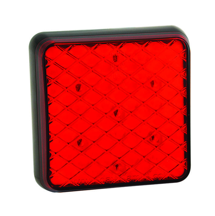 LED Brems- u. Rücklicht, Serie 81, 12 Volt, 81 mm x 81 mm, ECE geprüft