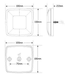 LED Heck- oder Rückleuchte, Serie 98, Blink-, Schluß-, Bremsleuchte, Reflektor