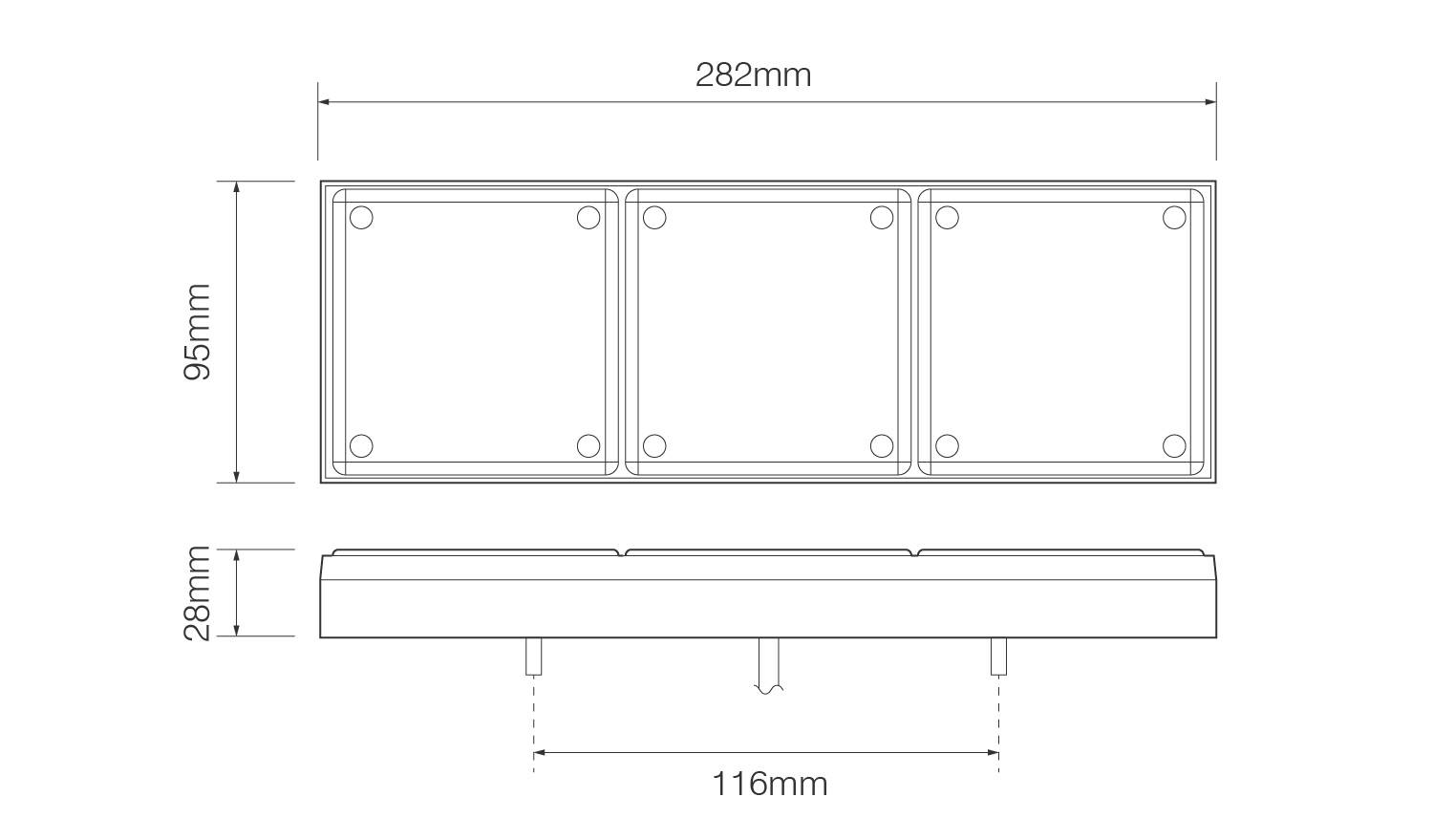 LED Blinkleuchte, 2 Stück Brems- und Schlussleuchte, Serie 280, ECE und EMC