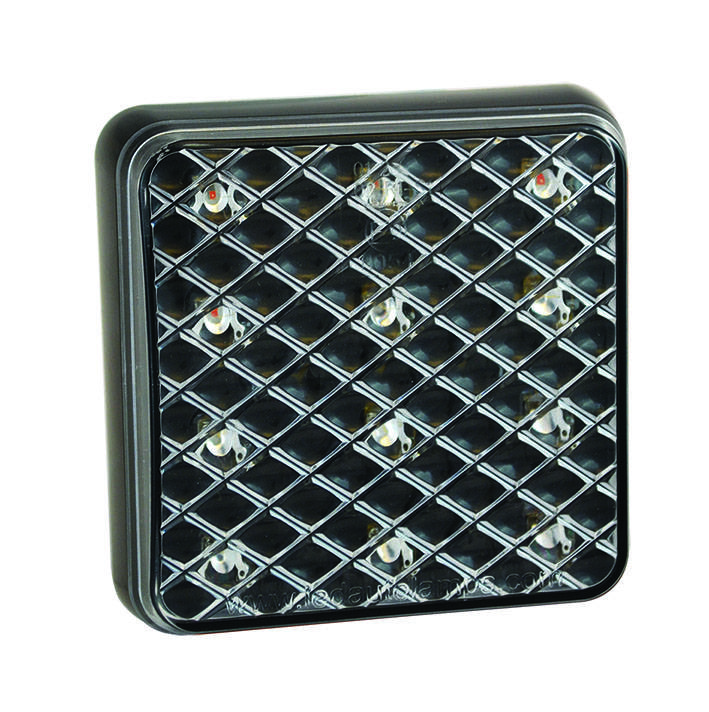 LED Blinker, Brems- u. Rücklicht, Serie 81, 12 Volt, 81 mm x 81 mm, ECE geprüft