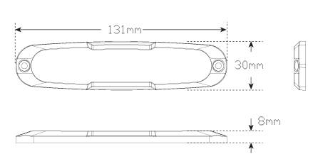 LED Rückleuchte, Blink-, Schluss- u. Bremsleuchte, Slimline, Serie 12