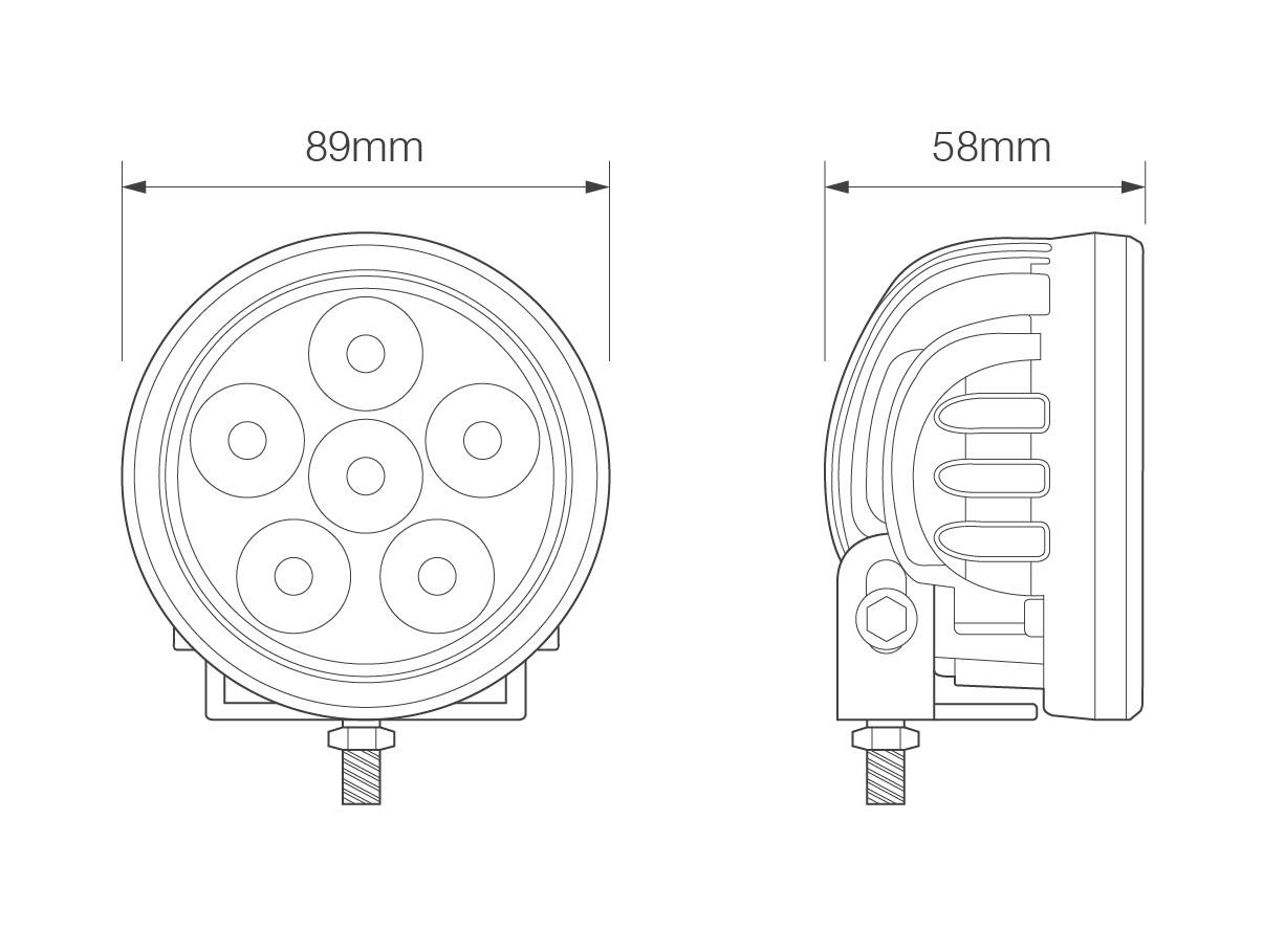 LED Rückfahrscheinwerfer, ECE R23, ECE R10, Rund, 18 Watt, 12/24 Volt