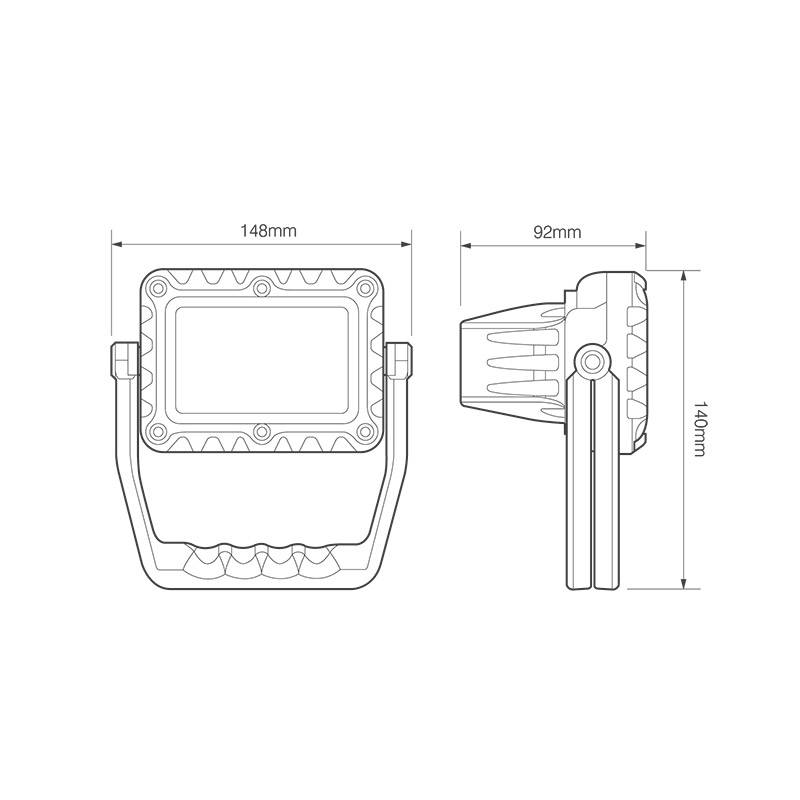 Arbeitsleuchte, Akku, 6 x 3 Watt, 1200 Lumen, Klapp-Ständer