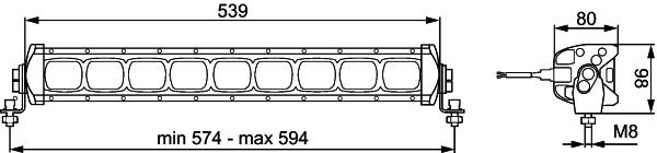 HELLA 1GJ 360 002-002 LED-Arbeitsscheinwerfer - Valuefit Lightbar LBX-540 - 12/24V - 3500lm - Anbau/