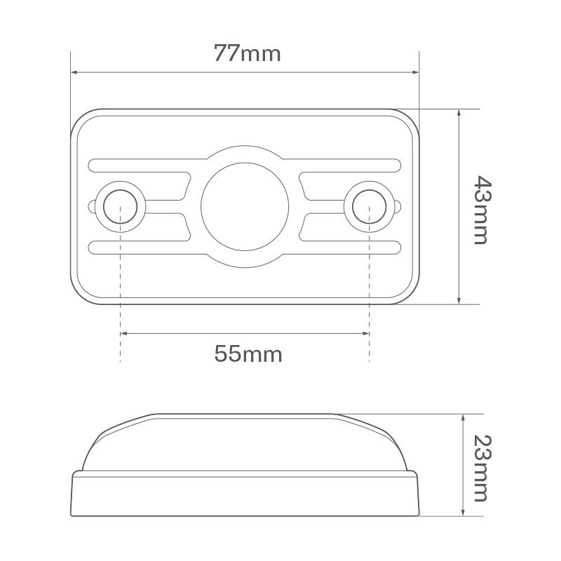Kompakte LED Leuchte, 12/24 Volt, 23 mm Aufbauhöhe, 900 Lumen, 15 Watt