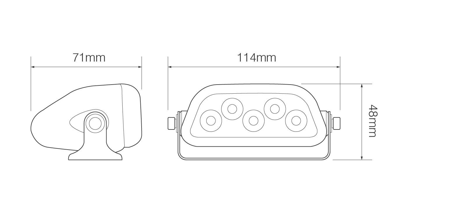 LED Arbeitsscheinwerfer, Umfeldleuchte, Gehäuse schwarz, 12/24 MultiVolt
