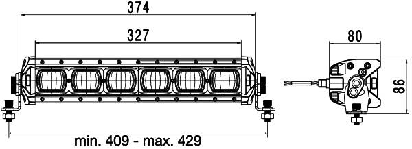 HELLA 1GJ 360 001-002 LED-Arbeitsscheinwerfer - Valuefit Lightbar LBX-380 - 12/24V - 2000lm - Anbau/