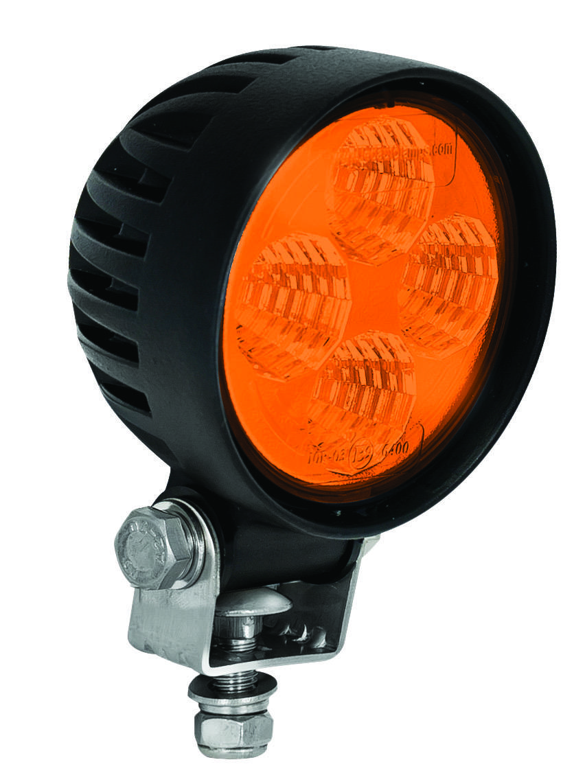 LED Arbeitsscheinwerfer, Serie Blackline, Gelb, Rund, 12 Watt, 12/24 Volt, Flutlicht