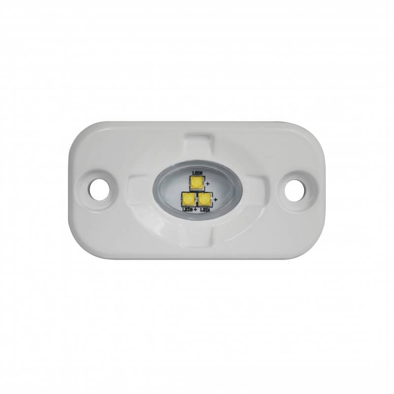 Kompakte LED Leuchte, weiße Blende, 12/24 Volt, 22 mm Aufbauhöhe, 570 Lumen