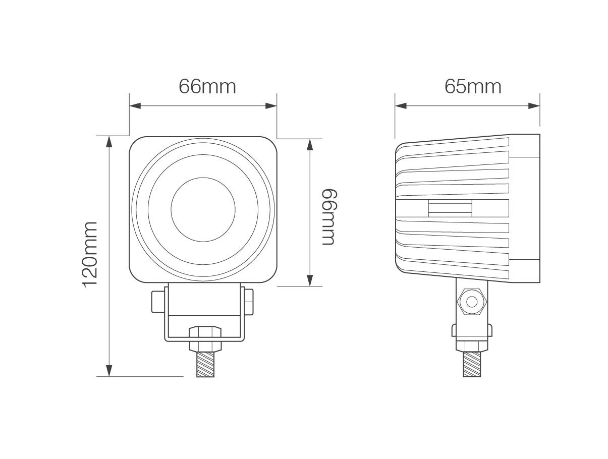 LED Arbeitsscheinwerfer, klein, Leistungsstark, ECE-R10, Flutlicht