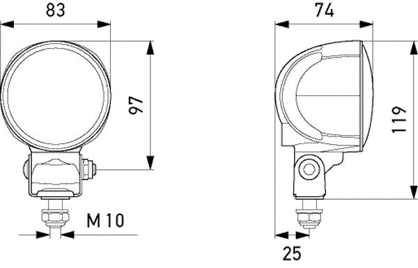 HELLA 2ZR 996 576-621 LED-Arbeitsscheinwerfer - Modul 70 Gen. 3.2 Compact - 12/24V - 1500lm - Anbau