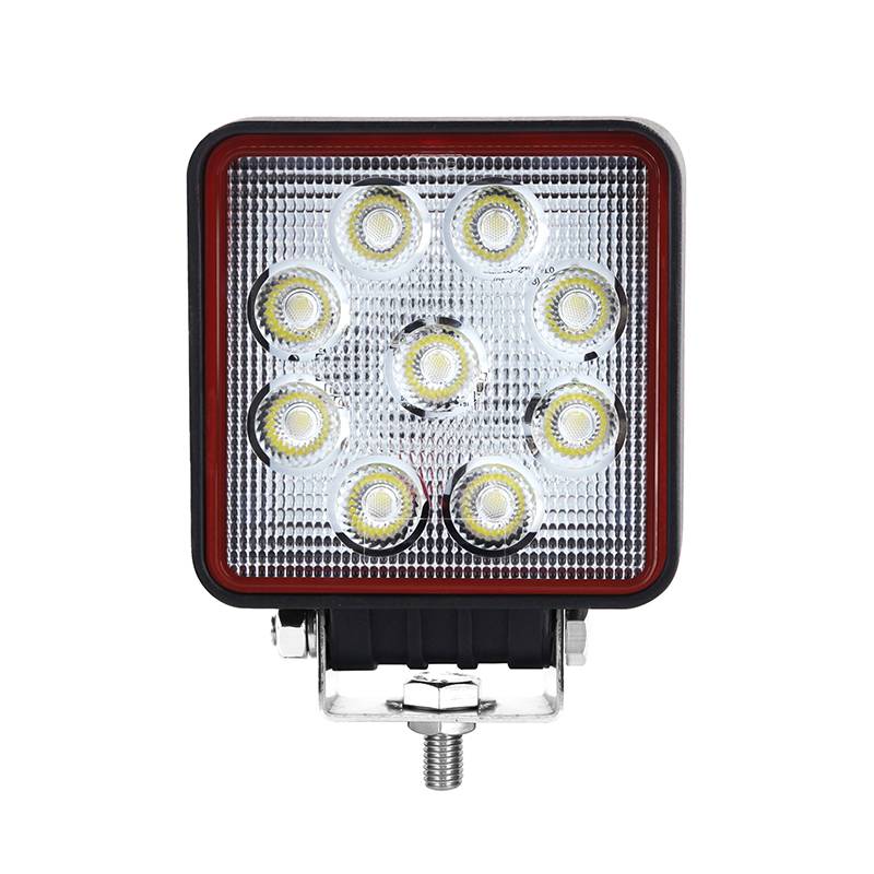 LED Arbeitsscheinwerfer, Serie Redline, Quadratisch, 27 Watt, 12/24 Volt, Flutlicht