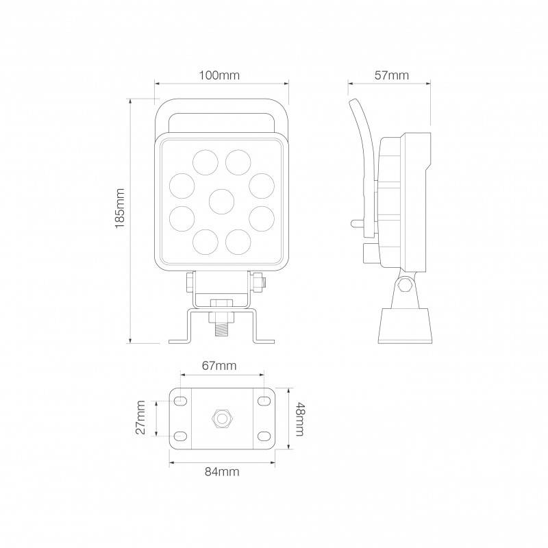 LED Arbeitsscheinwerfer, Serie 10015, AMP, Ein-/Aus Switch,ECE-R23, ECE-R10,12/24 Volt