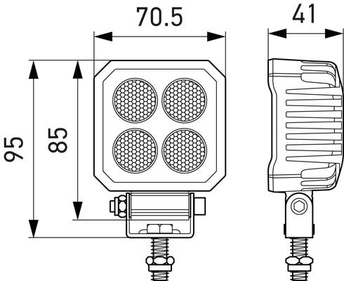 HELLA 1GA 357 110-012 LED-Arbeitsscheinwerfer - Valuefit TS1700 - 12/24V - eckig - 1700lm - Anbau/ge