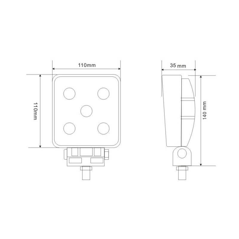 LED Arbeitsscheinwerfer, Quadratisch, 1200 Lumen, ECE-R10 geprüft