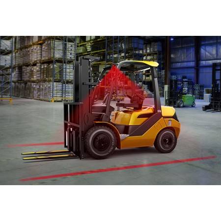 Warnzonenleuchte, rote Begrenzungslinie, Gabelstapler, 2 x 3 Watt