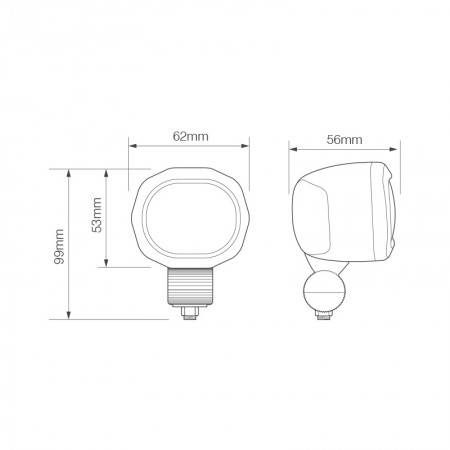 Warnzonenleuchte, rote Begrenzungslinie, Gabelstapler, 2 x 3 Watt