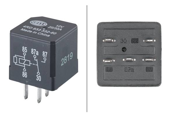 HELLA 4RD 933 332-601 Relais, Arbeitsstrom - 12V - 5-polig - Wechsler - Menge: 1
