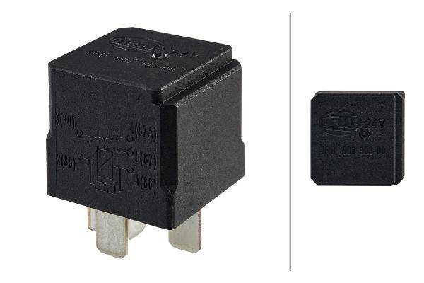 HELLA 4RD 007 903-001 Relais, Arbeitsstrom - 24V - 5-polig - Schaltbild: W2 - Stecker: B1 - Öffner/S